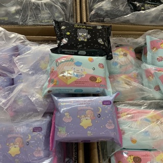 (25แผ่น) ทิชชู่เปียก Sweety Wet Wipes ทิชชู่เปียก Sanrio เมโลดี้ ทวินสตาร์ ไข่ขี้เกียจ แบดแบด ปอมปอมปูริน ชินามอนโรล