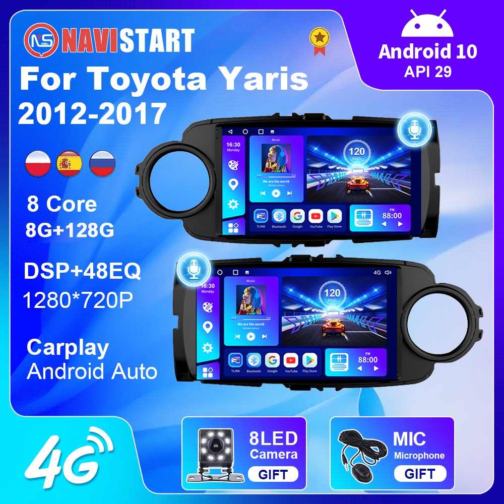 NAVISTART Android 10 Car For Toyota Yaris 2012 2013 20014 2015 2016 2017 GPS Navigation DSP Carplay 2 Din Radio Player N