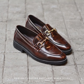 Arcobareno Horsebit Loafer Burgundy Black Soles