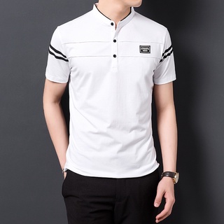 เสื้อยืดคอจีนคอตตอนเสื้อยืดคอจีนสำหรับผู้ชาย