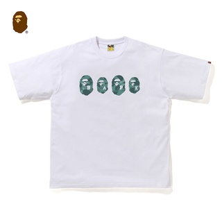 HH BAPE Mens Spring and Summer Ape Head Letter Printing Camouflage Pattern Simple Short-sleeved T-shirt 110064G คอกลม