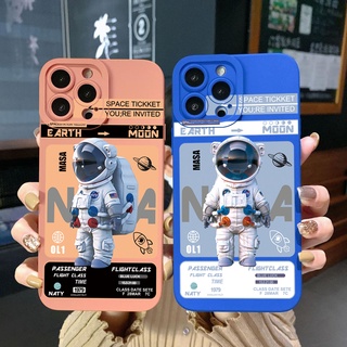 เคสโทรศัพท์มือถือ ขอบสี่เหลี่ยม ลายนักบินอวกาศ NASA สําหรับ VIVO Y15A Y15S T1 5G T1X Y02S Y21S Y21A Y21S Y33S Y12S Y11S Y12A Y01 Y1S Y20s Y20A