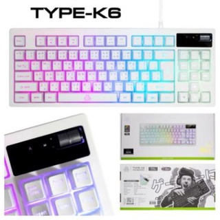 EGA TYPE K6 TKL RUBBER Switch MINI RGB มีให้เลือก 2 สี White/Black รับประกันสินค้า 2 ปี