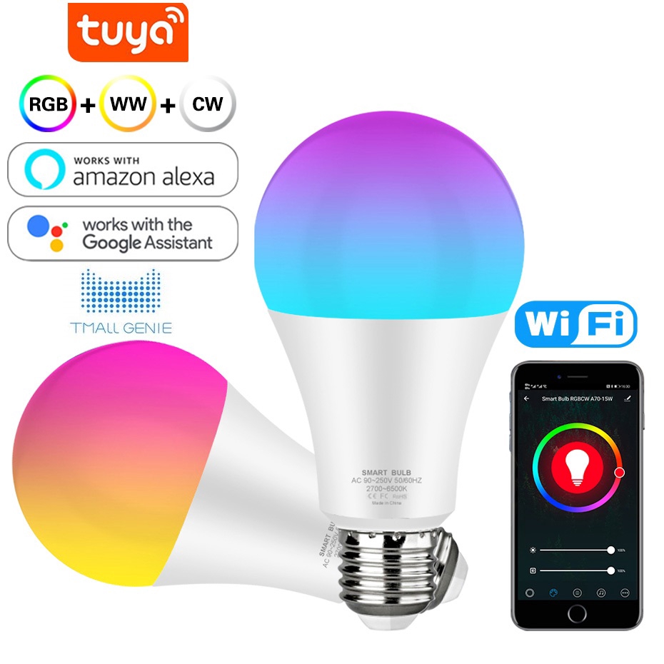 [ SmartLife App ]12W/15Wหลอดไฟ Smart LED RGBCW Bulb E27 อัจฉริยะ 16 ล้านสี ควบคุมผ่านมือถือจากทั่วโล