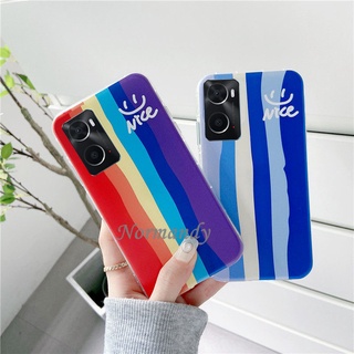 เคสโทรศัพท์ 2022 New Phone Case OPPO A76 A95 A94 A16K A16 4G Rainbow Color Stripe Casing TPU Softcase Shockproof Protective Shell เคส