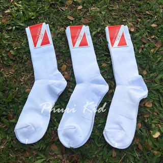 สีขาวแบบยาว ถุงเท้าราชประแตน ถุงเท้านักเรียนแบบยาวสีขาว ยกโห…