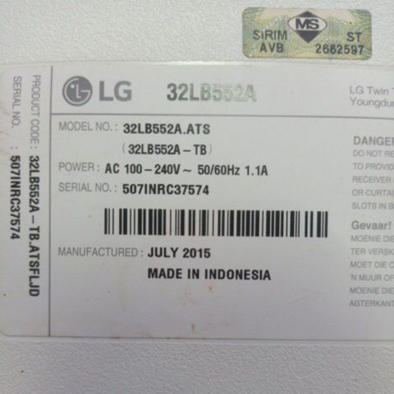 32LB552A LG Power board Led Tv