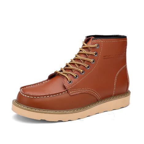 Men's Bootsรองเท้าบู๊ทหนัง สำหรับผู้ชาย สไตล์อังกฤษ High Genuine Leather Martin Boots