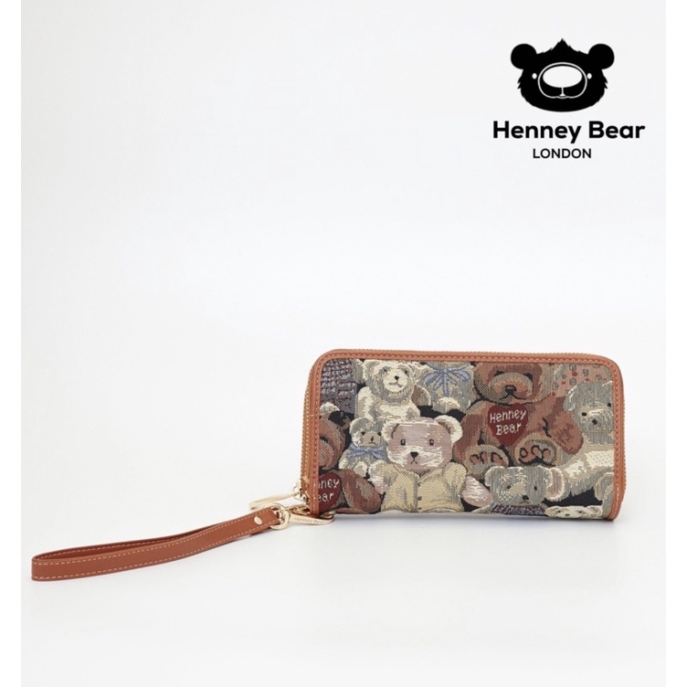 Henneybear HW-061 teddy bear  กระเป๋าสตางค์ ยาว 2 ซิป  ใส่ของได้เยอะ ฟังก์ชั่นครบในใบเดียว