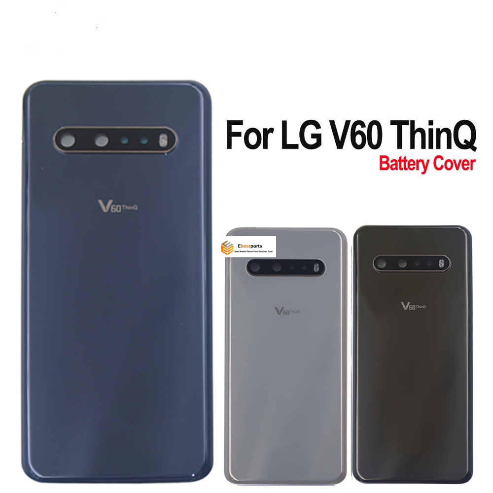 EBMY- สําหรับ LG V60 ThinQ แบตเตอรี่ฝาหลังกระจกด้านหลังกรณี Backshell สําหรับ LG V60 Thinq ฝาหลังแบต