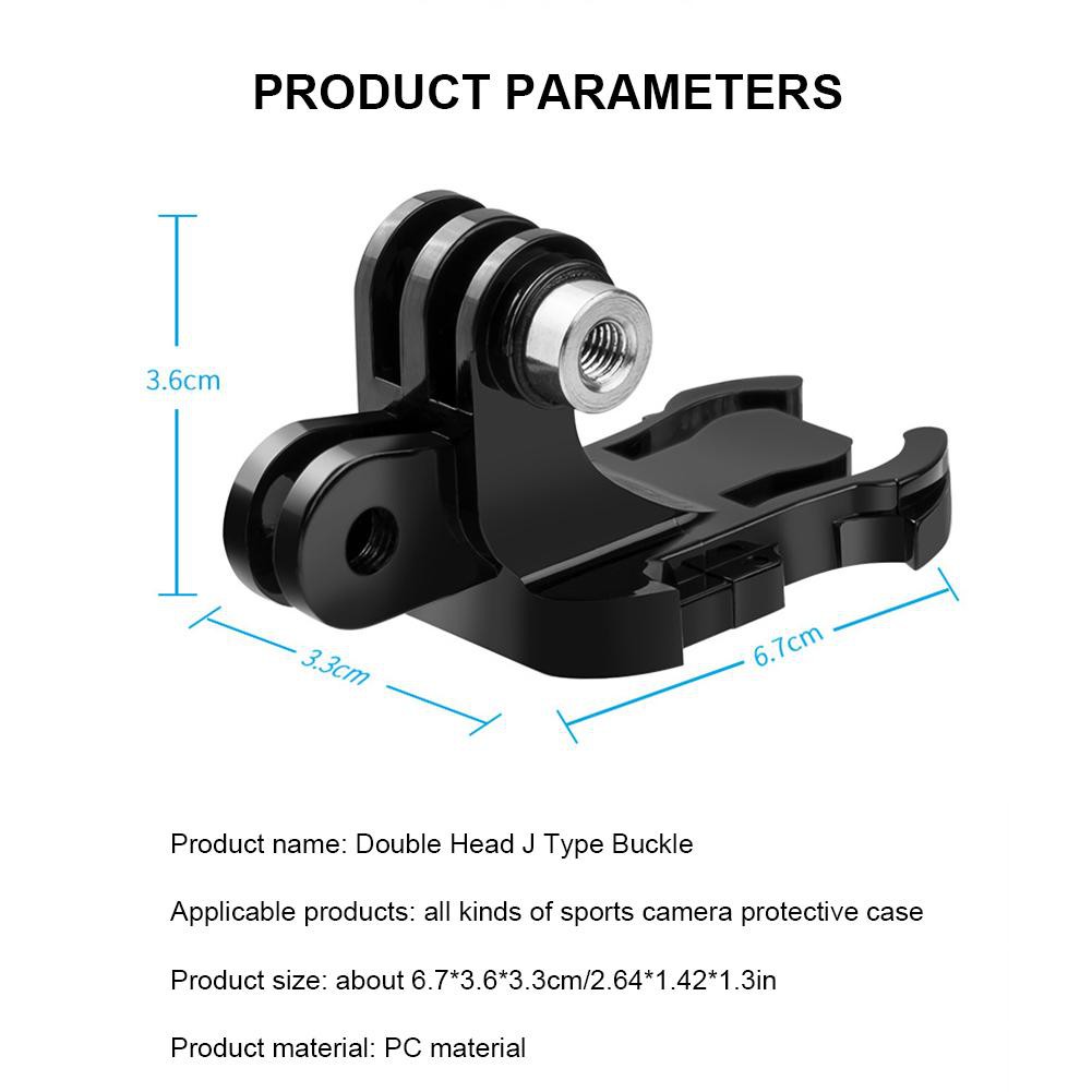 Telesin Dual Head J-Hook QUICK RELEASE Adapter Base for GoPro HERO 13 12 11 ACTION 5/4/3