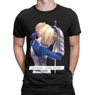 เสื้อยืดคอกลมcrew neckเสื้อยืดคอกลม ผ้าฝ้าย พิมพ์ลายอนิเมะ Fate Stay Night Fgo แฟชั่นสําหรับผู้ชายS-4XL