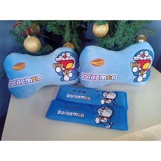 setหมอนรองคอ+ที่หุ้มเบลล์ในรถยนต์ลายโดเรม่อนDoraemon