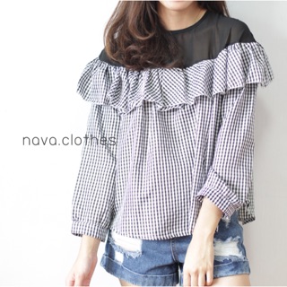 Chiffon gingham top