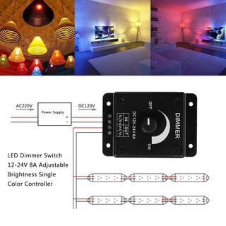 สวิทช์ไฟ LED DC 12v 24v 8 A สีดำ