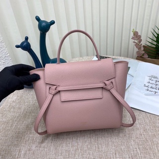 พรี Celine belt bag micro 24cm กระเป๋าถือกระเป๋าสะพายกระเป๋าแฟชั่นแบรนด์เนน หนังแท้.Atop