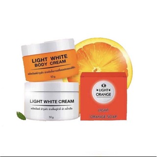 เชตครีมไลท์ไวท์ ทาผิวกาย (1เชต มีครีม2กะปุก+สบู่1ก้อน)White White Body Cream รุ่นใหม่จ้า