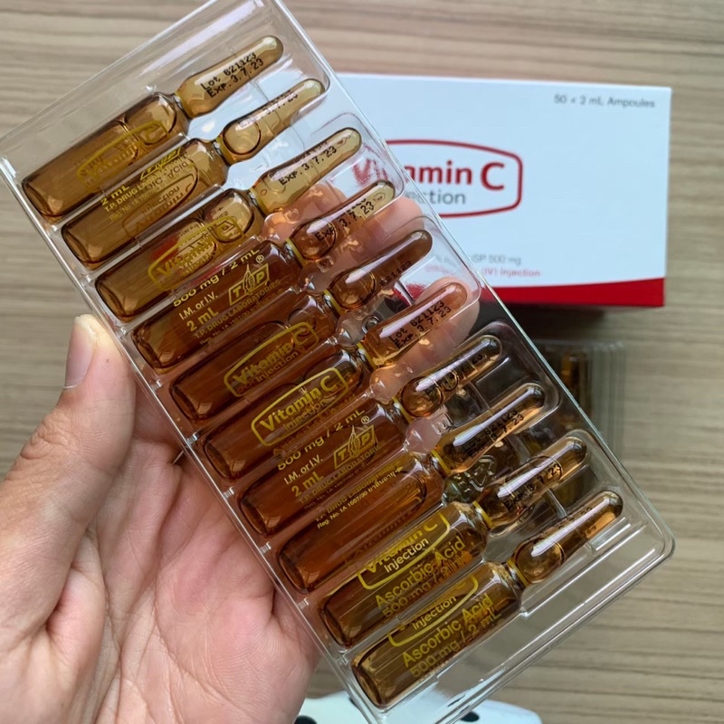 วิตามินซี vitamin c injection กล่องแดง ผิวขาว สว่างใส ทาผิว ฉีด nisa