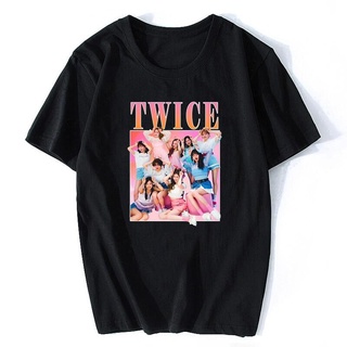 เสื้อยืดผ้าฝ้ายTwice Kpop เสื้อยืดผ้าฝ้ายสไตล์ฮิปฮอปวินเทจสําหรับผู้ชาย / ผู้ชายL XL  XXL 3XL