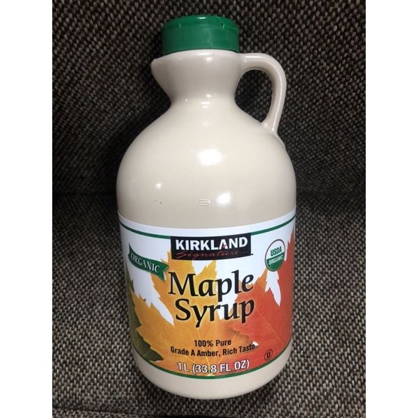 Kirkland Organic Maple Syrup 100% Pure Grade A Amber Rich Taste 1L เมเปิ้ลไซรัป เมเปิ้ลซีรัป เมเปิ้ล