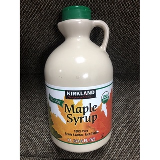 Kirkland Organic Maple Syrup 100% Pure Grade A Amber Rich Taste 1L