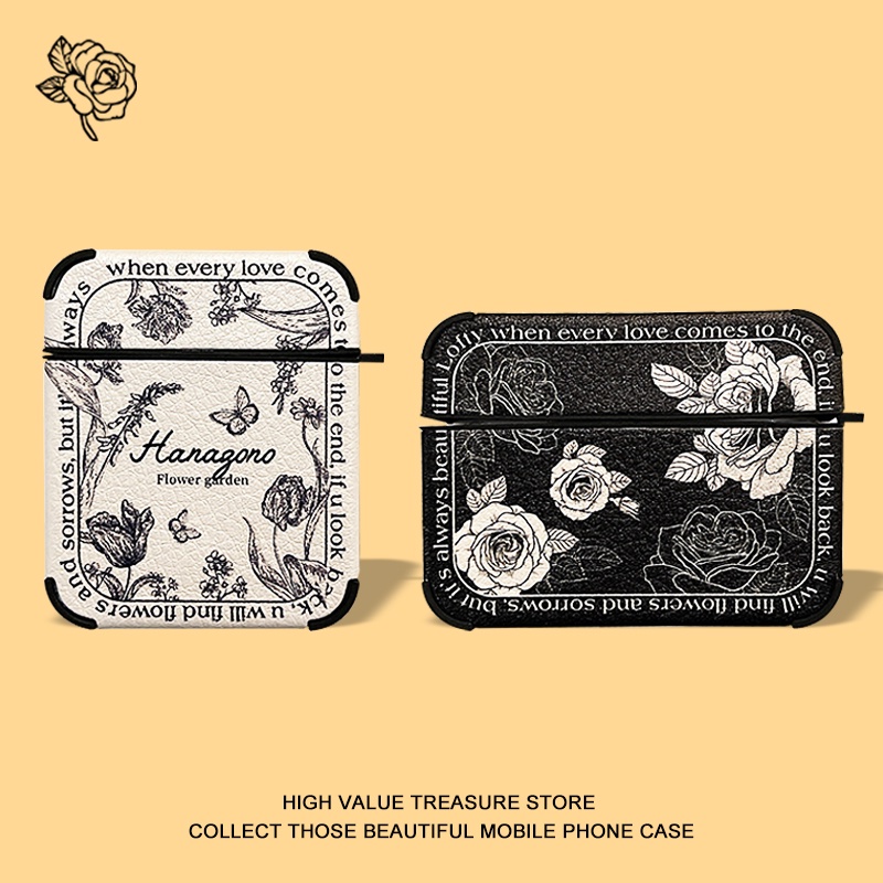 🚀จัดส่งภายใน24ชั่วโมง🚚เคส Airpods 4 3 ดอกกุหลาบ แฟชั่น วัสดุ หนัง Case Airpod pro4 Airpod 1 gen2 sof