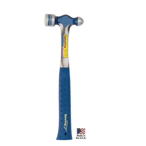 ค้อนหัวกลมผลิตในอเมริกา Estwing E3-8BP Ballpeen Hammer, Nylon Vinyl Shock Reduction Grip, 8-Ounce MA