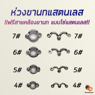 ห่วงขานกแบบห่วงเปิด พร้อมโซ่แสตนเลส และสายคล้องแข็งแรง ทนทานการกัด