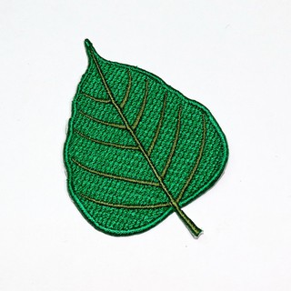 ตัวรีดติดเสื้อ ลาย ใบโพธิ์ ใบไม้ สีเขียว Pho leaf Patch DIY WOP งานปัก งานตกแต่ง ตัวรีด ติดเสื้อ หมวก ยีนส์ อาร์ม น่ารัก