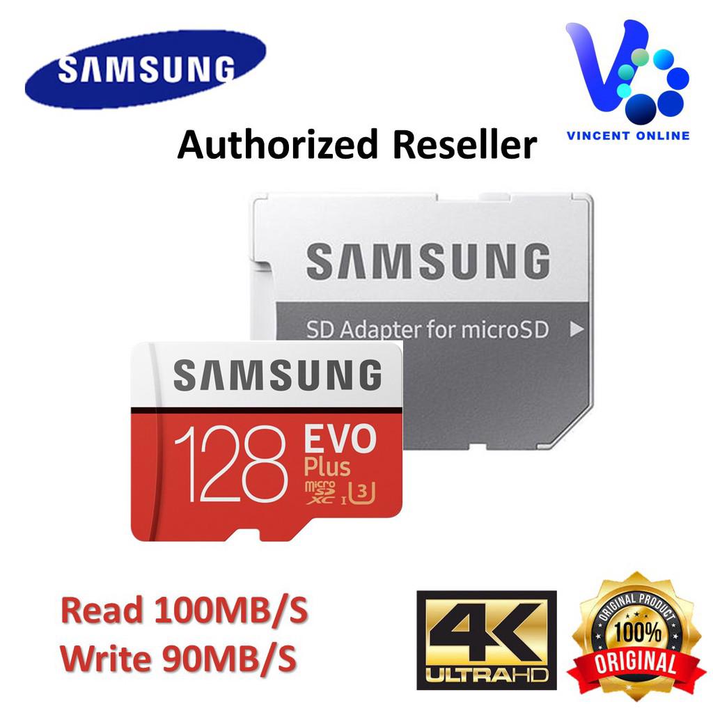 ぬSamsung Micro SDXC Evo PLUS UHS-I Card 128GB 100MB/s Class 10 With SD ADAPTER