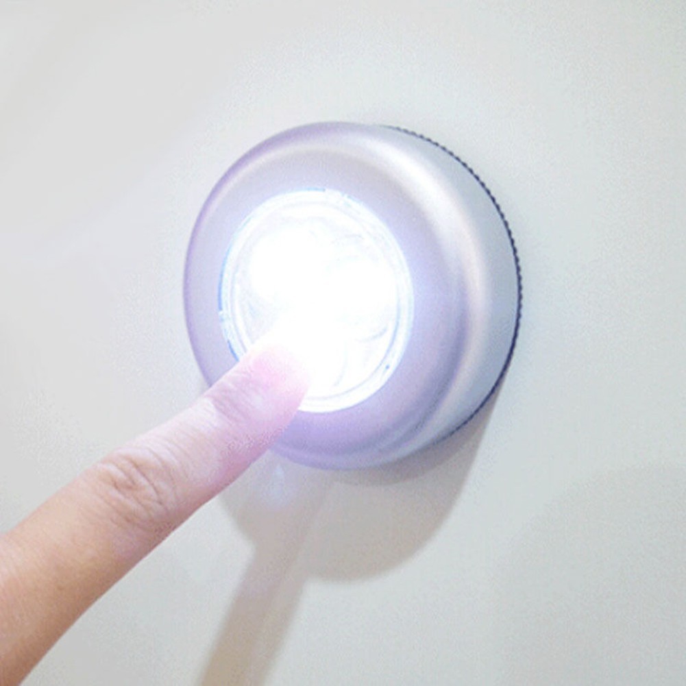 Mini Wireless 3 LED Push Touch Lamp Kissme Kitchen Cabinet Closet Night Wall Light