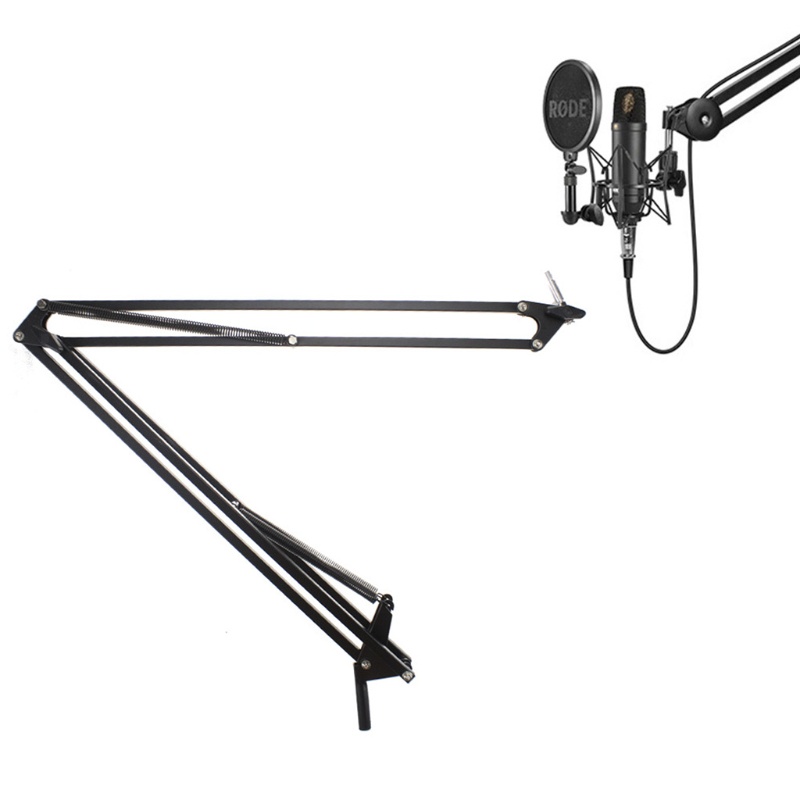 WIN ไมโครโฟนแบบปรับได้ Suspension Boom Scissor Arm Stand ขาตั้งไมโครโฟนสําหรับวิทยุ Broadcasting NB3