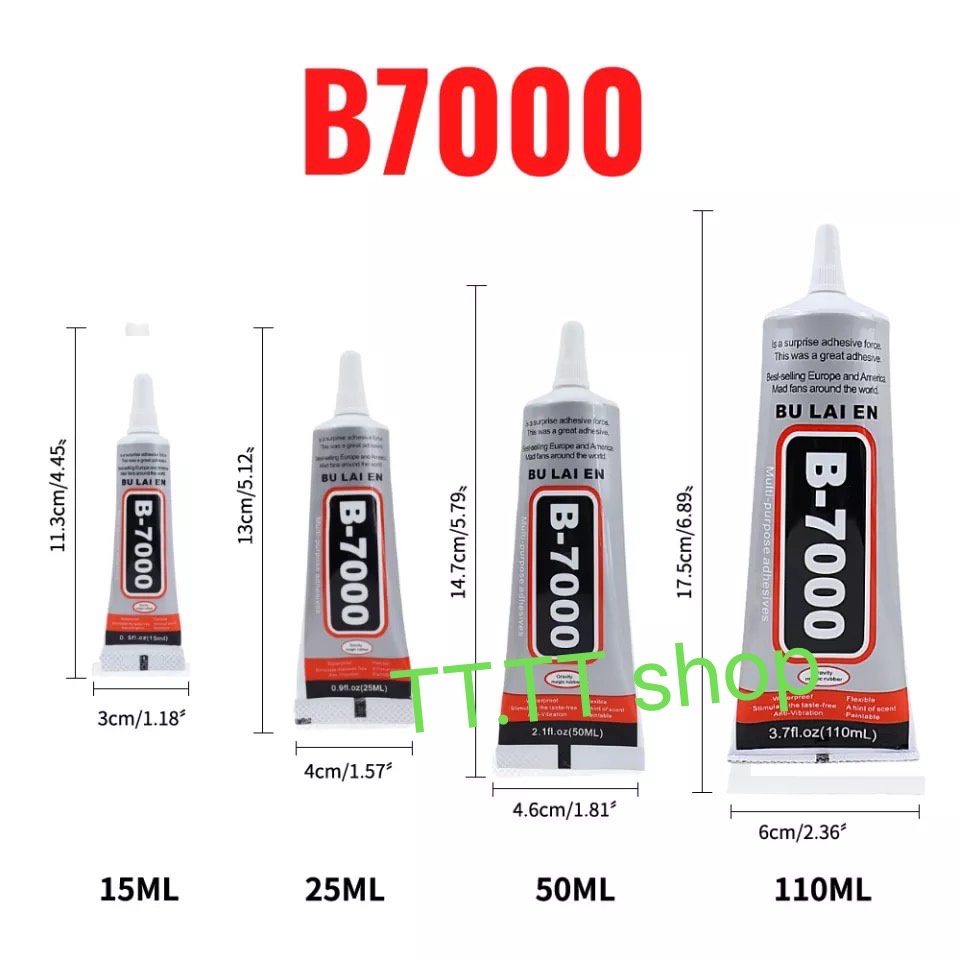 กาวเอนกประสงค์ เนื้อกาว สีใส B7000 B-7000 15ml 50ml 110ml