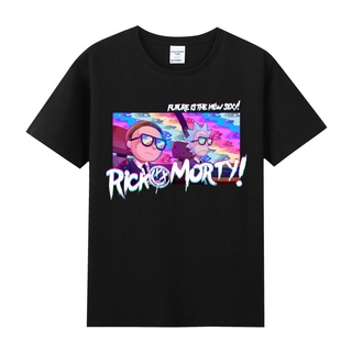 เสื้อยืดโอเวอร์ไซส์✢Tide แบรนด์ nasa ชื่อร่วม Rick and Morty rickandmorty พิมพ์รอบผ้าฝ้ายแขนสั้นเสื้อยืดผู้ชายและผู้หญิง