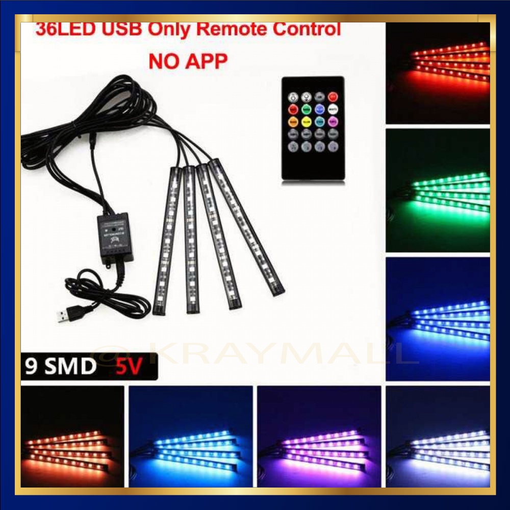 RGB LED Car Strip Light 36 LED USB Plug - AP-2