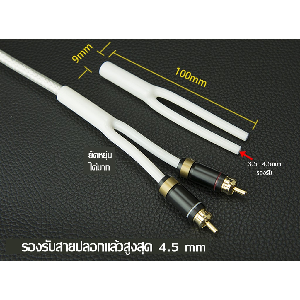 ปลอกยางตัว Y สำหรับสายลำโพง มีไว้แยกดำแดง ใช้ได้ทั้ง RCA และ สายทั่วไป/สีดำและขาว/รองรับ7/9mm ปลาย ยาว10cm