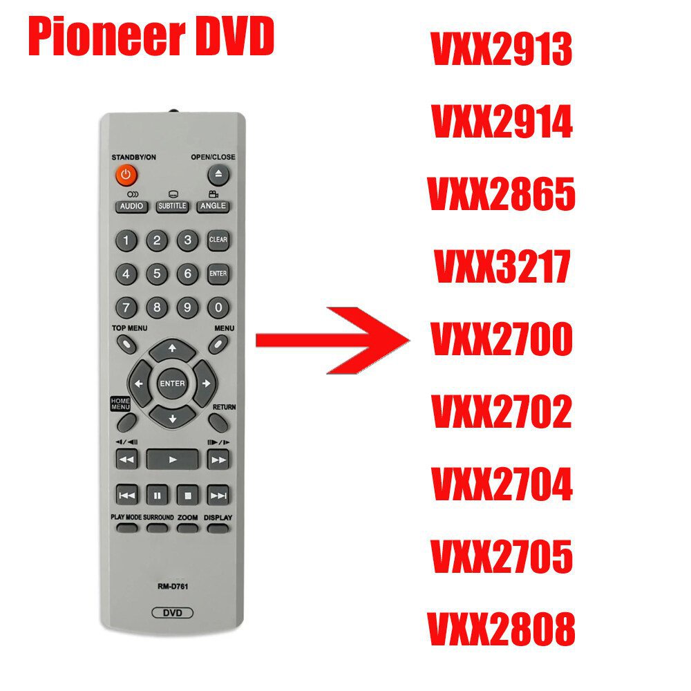 รีโมทคอนโทรล RM-D761 สําหรับ Pioneer DVD player VXX2913 VXX2914 VXX2865 VXX3217 VXX2700 VXX2702 VXX2704 VXX2705 VXX2808 CU-DV018