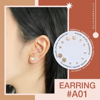 A01 Set ต่างหู  ก้านเงิน 92.5 งานเกาหลี แบบใหม่ล่าสุด ต่างหู แฟชั่น Earring Jewelry เครื่องประดับออกงาน ตุ้มหู