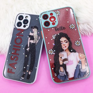 A3s A5/A9(2020) A53 Reno 4 (4G)เคสใสกากเพชร เคสกริตเตอร์ เคสขอบสี เคสแฟชั่น