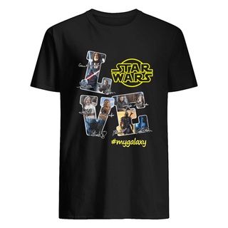 เสื้อยืดคอกลมเสื้อเชิ้ตคอกลม ผ้าฝ้าย พิมพ์ลาย Love Star Wars My Galaxy สําหรับผู้ชาย และผู้หญิงผ้าฝ้ายแท้