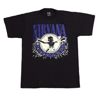 เสื้อยืดผ้าฝ้ายCOTTON เสื้อยืดคอกลมเสื้อวง NIRVANA 90’ ผ้าฟอกเก่า นุ่มใส่สบาย งานสวย SizeS-4XLผ้าฝ้ายแท้S-5XL