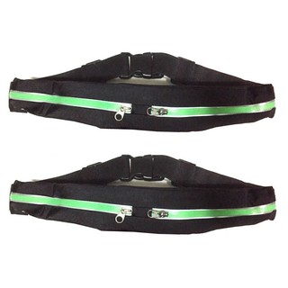 MC BAG กระเป๋า คาดเอว สำหรับนักกีฬา ช่องเก็บสัมภาระ 2 ช่อง รุ่น T2เซทคู่ 2 ใบ ( สีเขียว )