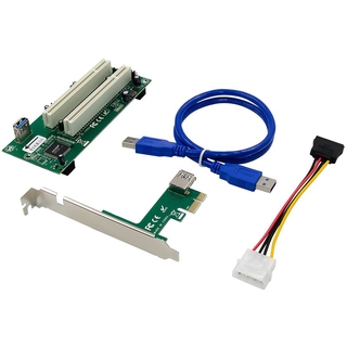 อะแดปเตอร์การ์ด Pci Express To Dual Pci Pcie X1 Tow 2 Pci Slot