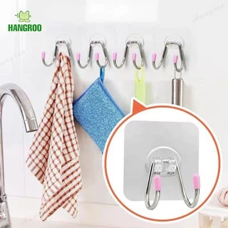 HANGROO H571 ที่แขวนของ ตะขอแขวนของ แบบติดผนัง ที่แขวนอเนกประสงค์ ไม่ต้องเจาะรู