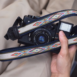 Navy Peyote - Small Size / สายคล้องกล้อง  Camera strap by YES IDID