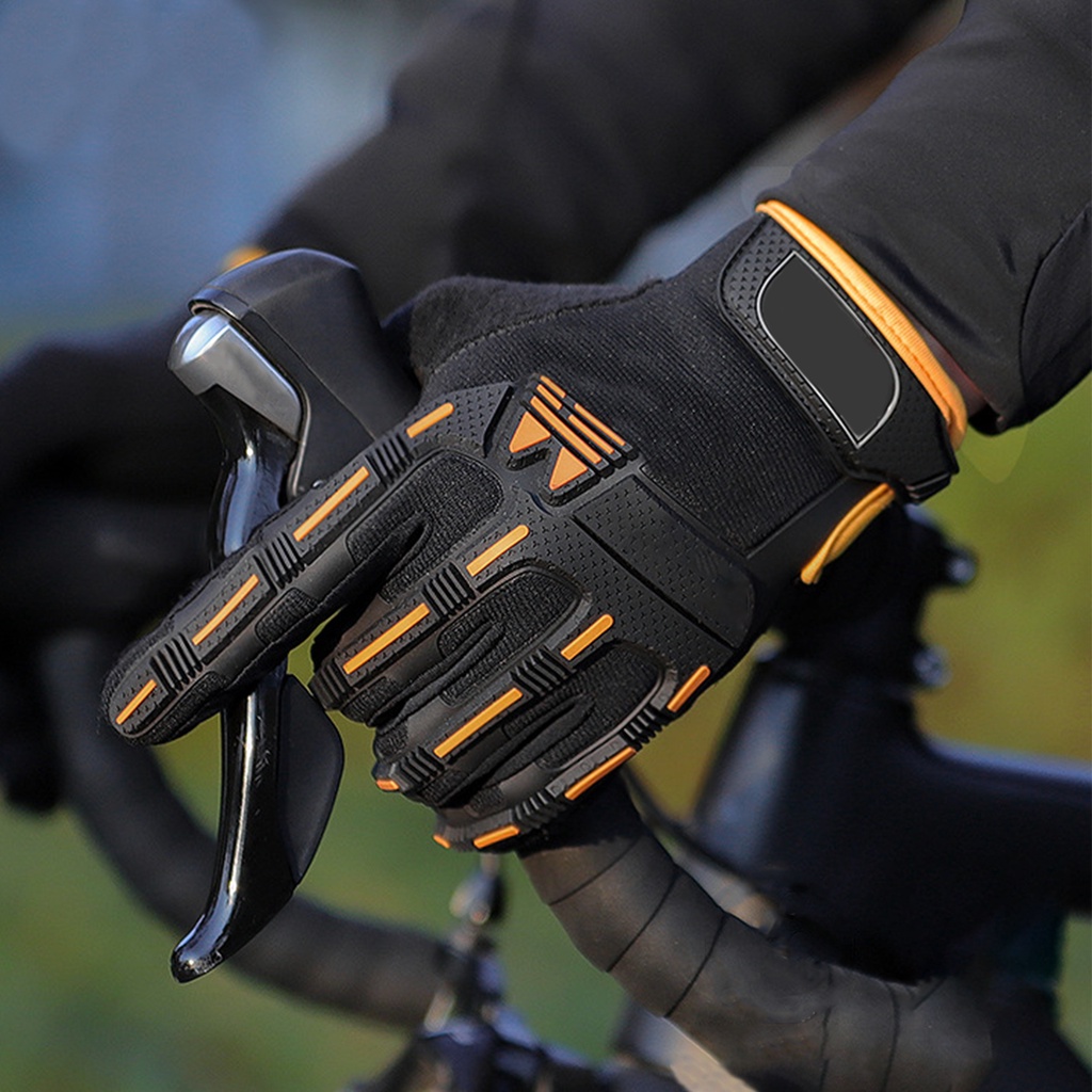 Moon_2Pcs Non-slip Anti-drop Full Finger Bicycle Cycling Gloves for ...