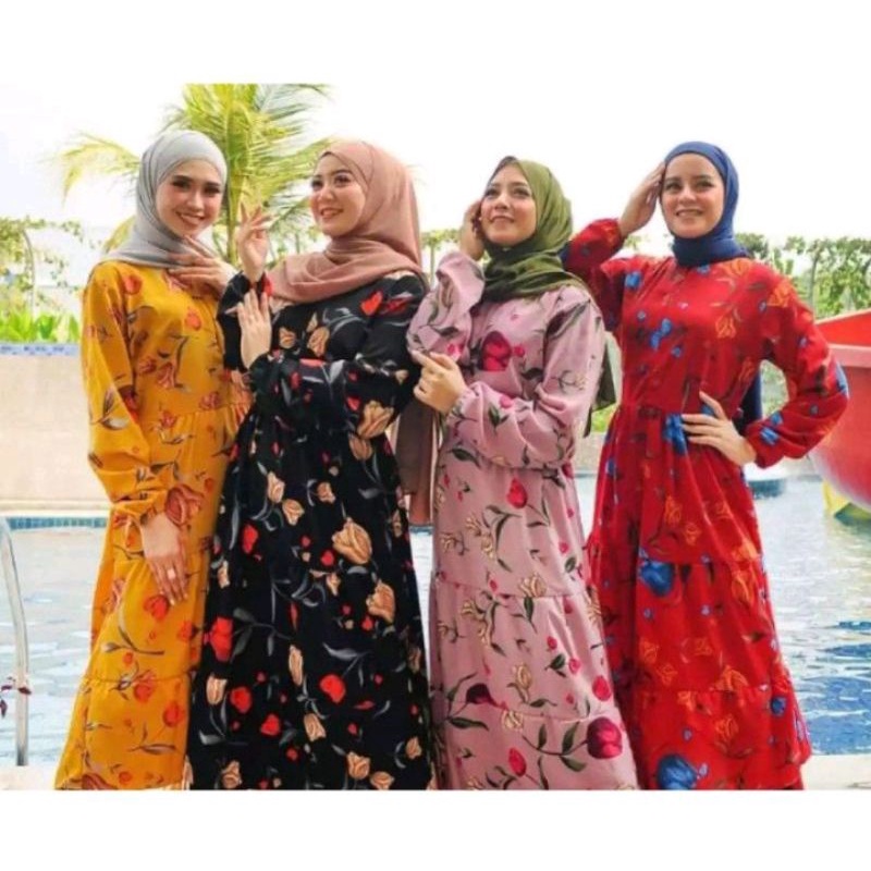 TULIP GAMIS_JAPANESE COTTON REALPICT 100%_TULIP GAMIS CUCI GUDANG_GAMIS