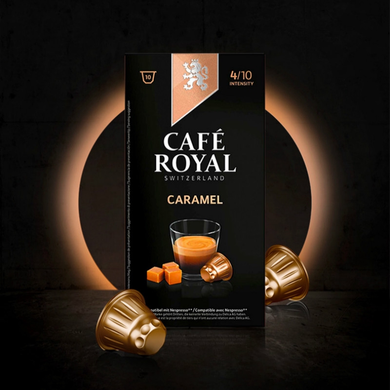 Royal Caramel Capsule Coffee 10 Pcs for Nespresso Machine กาแฟ กาแฟคาราเมลแคปซูล เครื่องชงกาแฟ