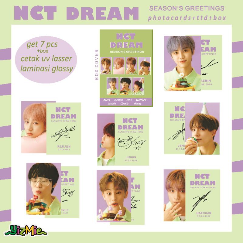 Photocard NCT DREAM ปรุงรสอวยพร 1 แพ็ค มี 7+ ลายเซ็น + กล่อง by Yizumi