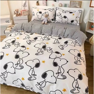 ชุดผ้าปูที่นอน สนูปี้ Snoopy มีผ้านวม+ผ้าปูที่นอน+ปลอกหมอน ครบเซต พร้อมส่ง